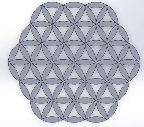 FLEUR DE VIE D85 — Décoration Fleur de Vie de 85 mm, idéale pour décoration et créations personnalisées.